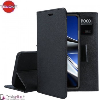 Telone dėklas su skyreliais - juodas (telefonams Xiaomi Poco X4 Pro 5G)
